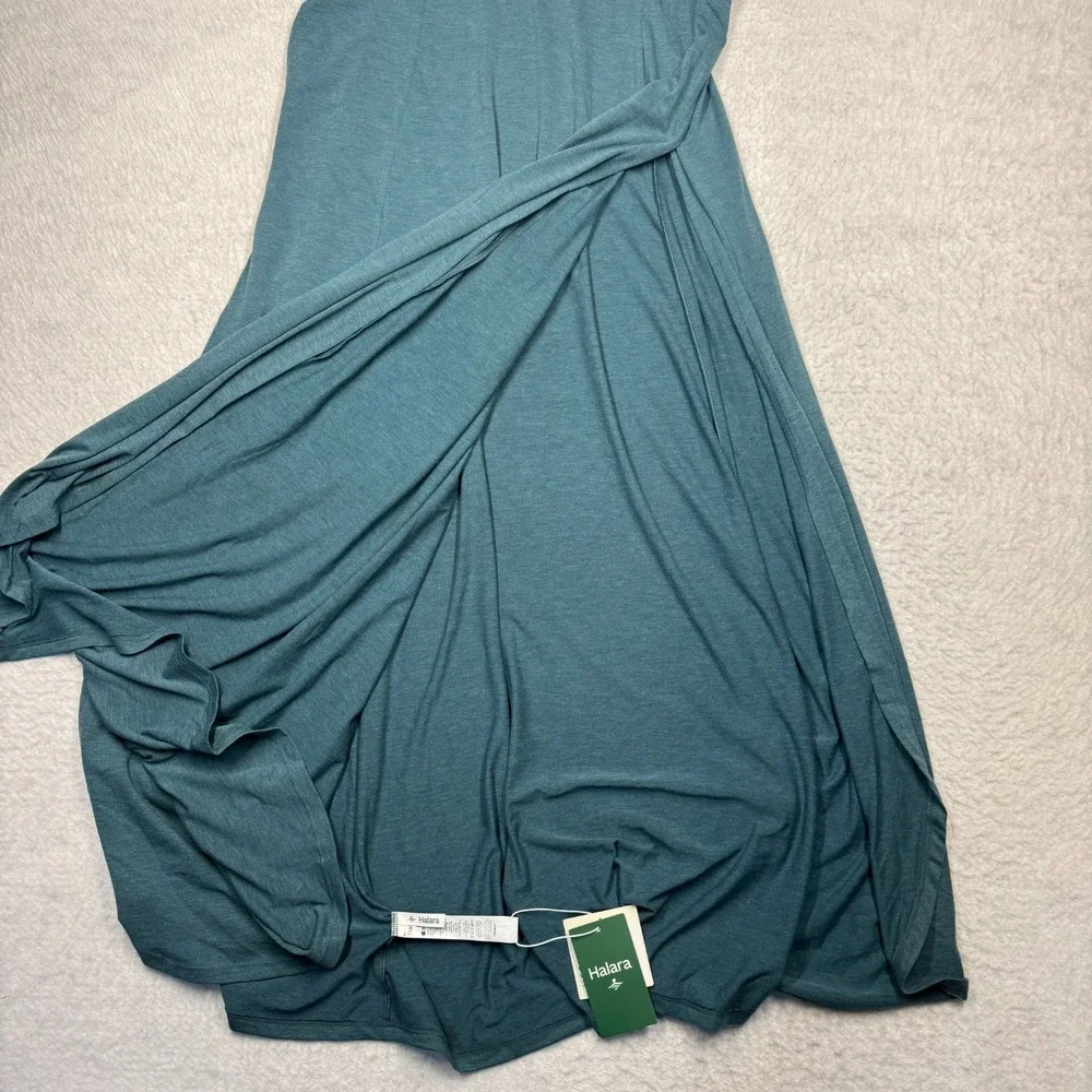 NWT Halara Large/Long Slit Teal Long Dress Women's Size Large - Picture 7 of 10